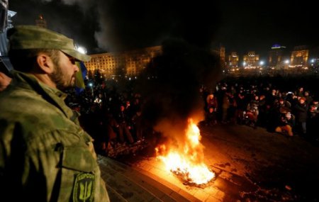 Столкновения на Майдане в третью годовщину Революции Достоинства 