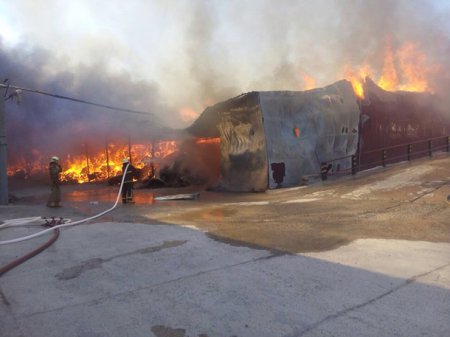 Под Киевом потушили пожар на суконной фабрике
