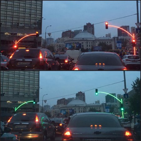 Новые светофоры на дорогах Киева